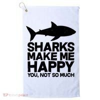 Sharks Make Me Happy You Not So Much Golf Towel thumb 0