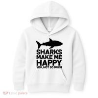 Sharks Make Me Happy You Not So Much Kids Hoodie thumb 0