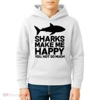 Sharks Make Me Happy You Not So Much Kids Hoodie thumb 4