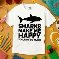 Sharks Make Me Happy You Not So Much Kids T-Shirt thumb 3