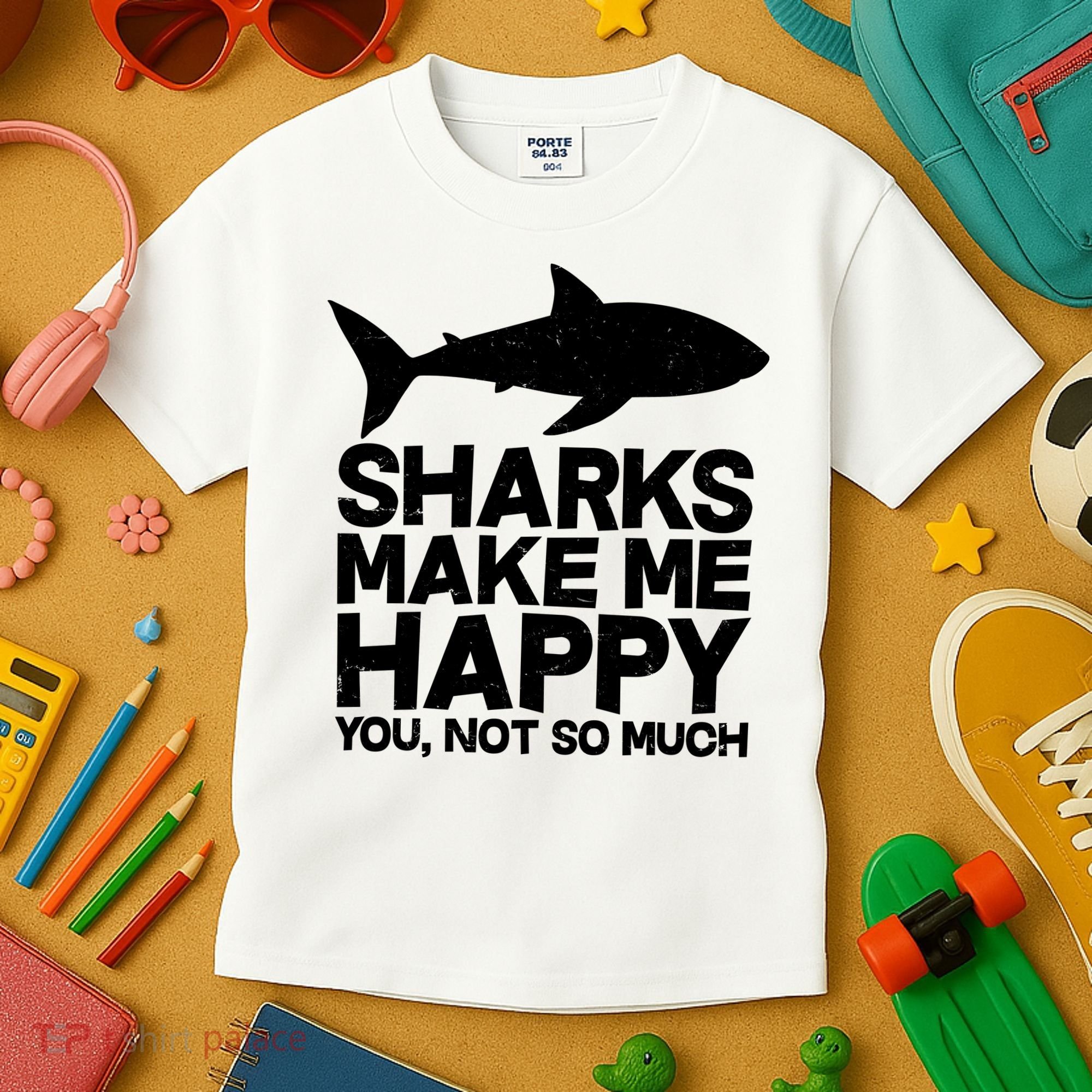 Sharks Make Me Happy You Not So Much Kids T-Shirt