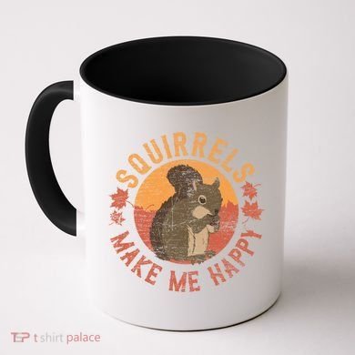 Squirrels Make Me Happy Vintage Squirrel Cute Gift Coffee Mug