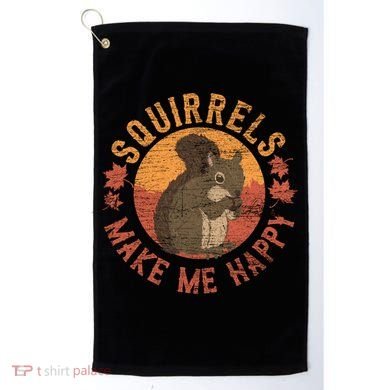 Squirrels Make Me Happy Vintage Squirrel Cute Gift Golf Towel