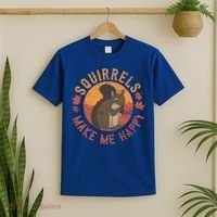 Squirrels Make Me Happy Vintage Squirrel Cute Gift T-Shirt thumb 2
