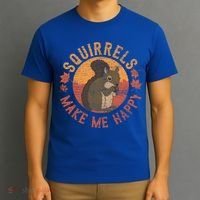 Squirrels Make Me Happy Vintage Squirrel Cute Gift T-Shirt thumb 3