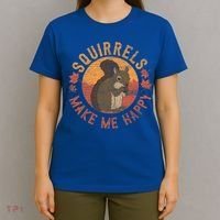 Squirrels Make Me Happy Vintage Squirrel Cute Gift T-Shirt thumb 4