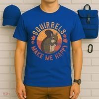 Squirrels Make Me Happy Vintage Squirrel Cute Gift T-Shirt thumb 6
