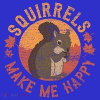 Squirrels Make Me Happy Vintage Squirrel Cute Gift T-Shirt thumb 7
