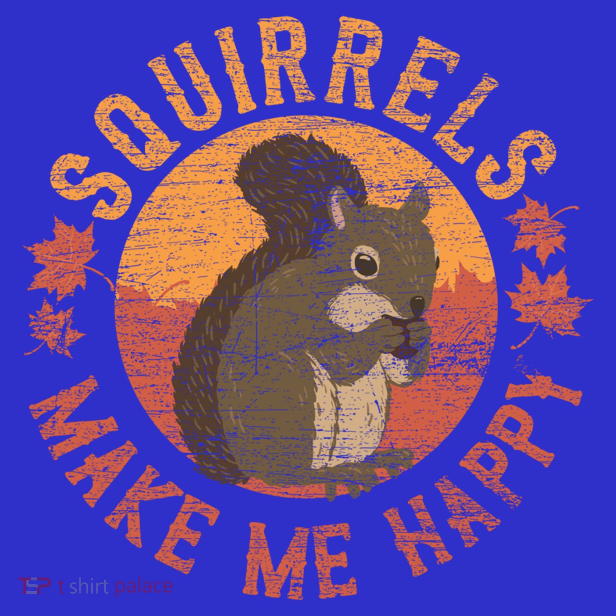 Squirrels Make Me Happy Vintage Squirrel Cute Gift T-Shirt
