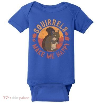 Squirrels Make Me Happy Vintage Squirrel Cute Gift Baby Bodysuit
