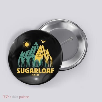 Sugarloaf Mountains Maine Hiking Outdoors Vintage Button