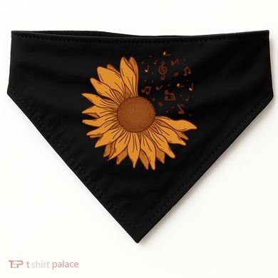 Sunflower Musical Notes USA-Made Doggie Bandana