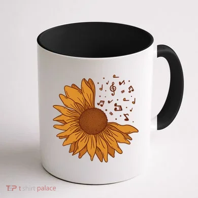 Sunflower Musical Notes Coffee Mug back