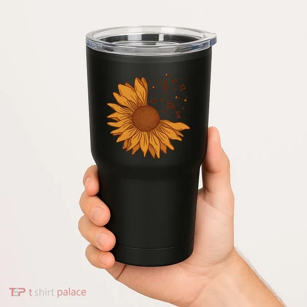 Sunflower Musical Notes Tumbler