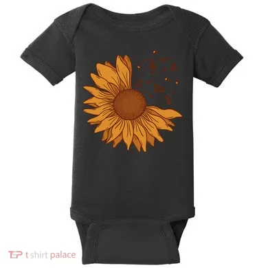 Sunflower Musical Notes Baby Bodysuit