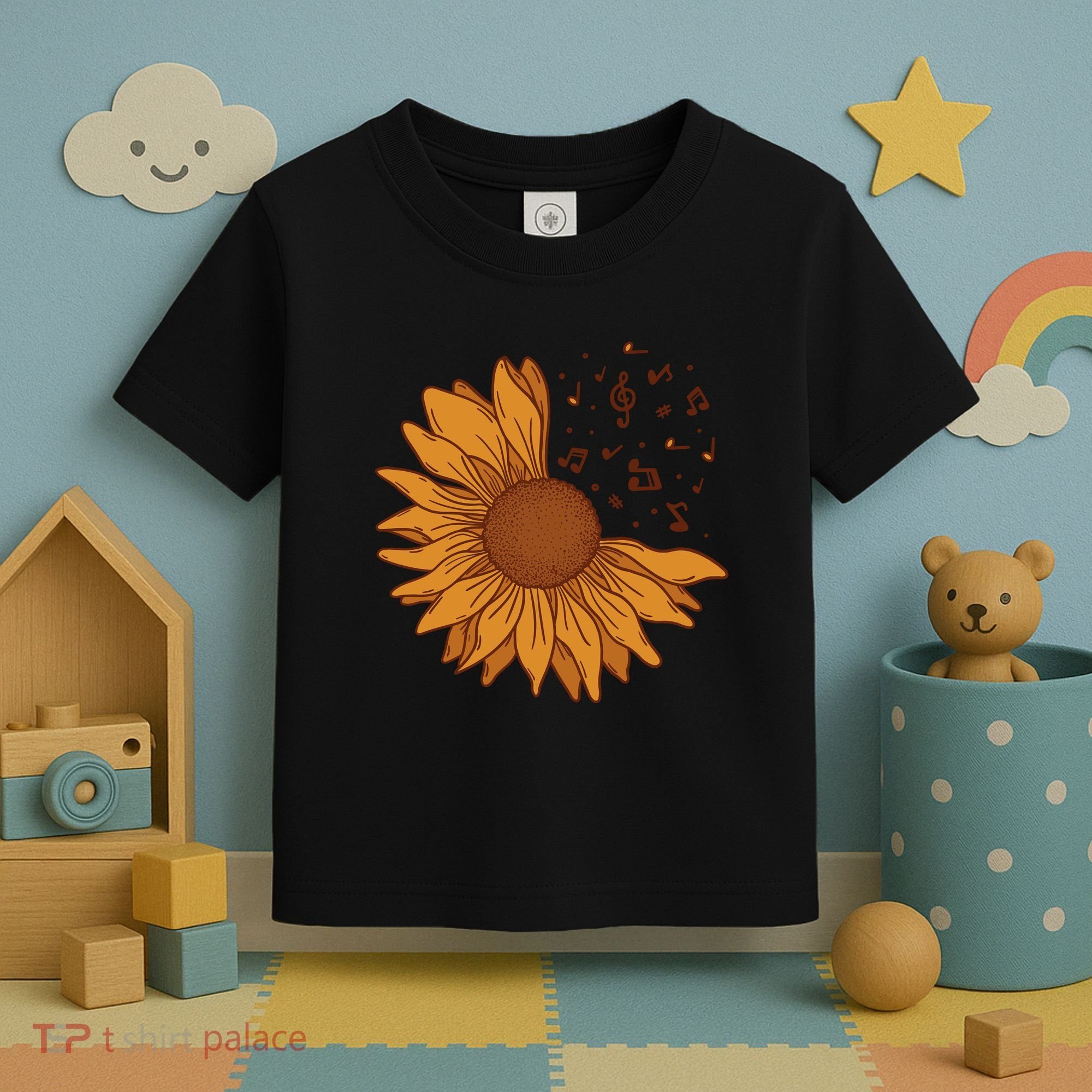 Sunflower Musical Notes Toddler T-Shirt