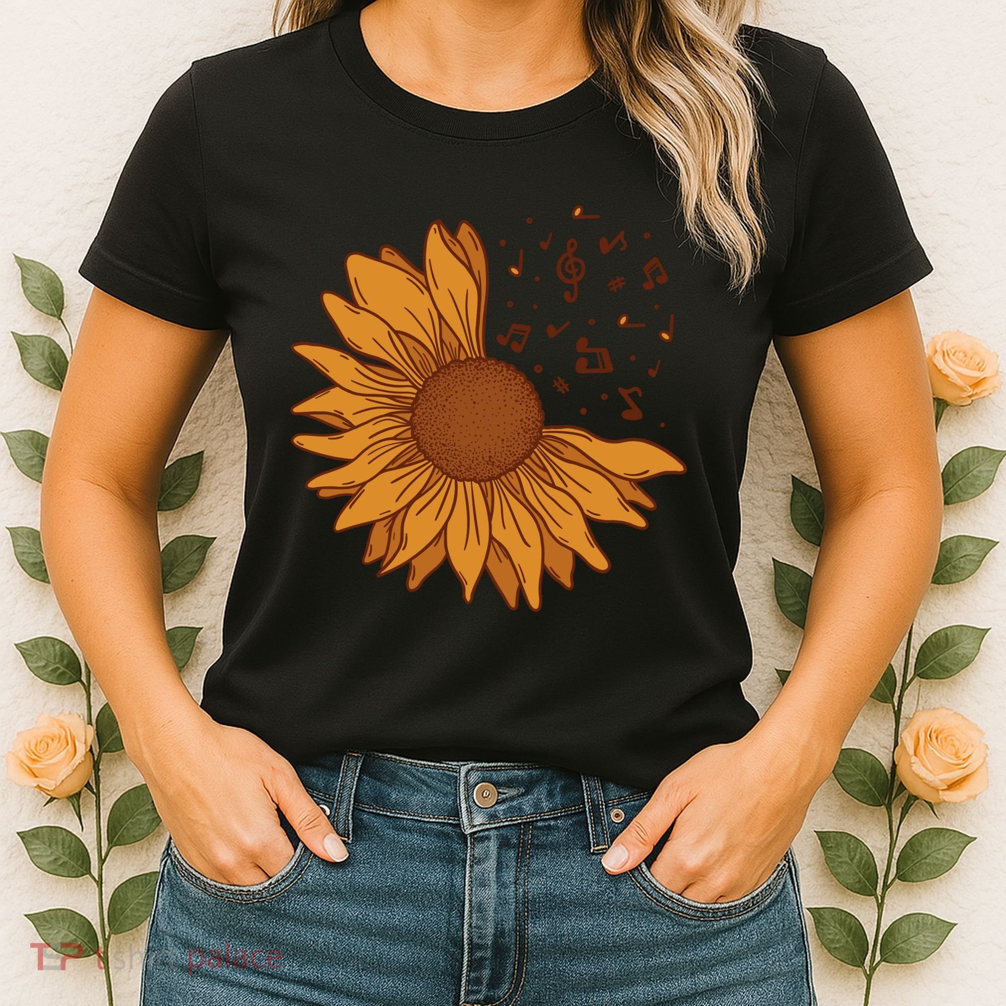 Sunflower Musical Notes Women's T-Shirt
