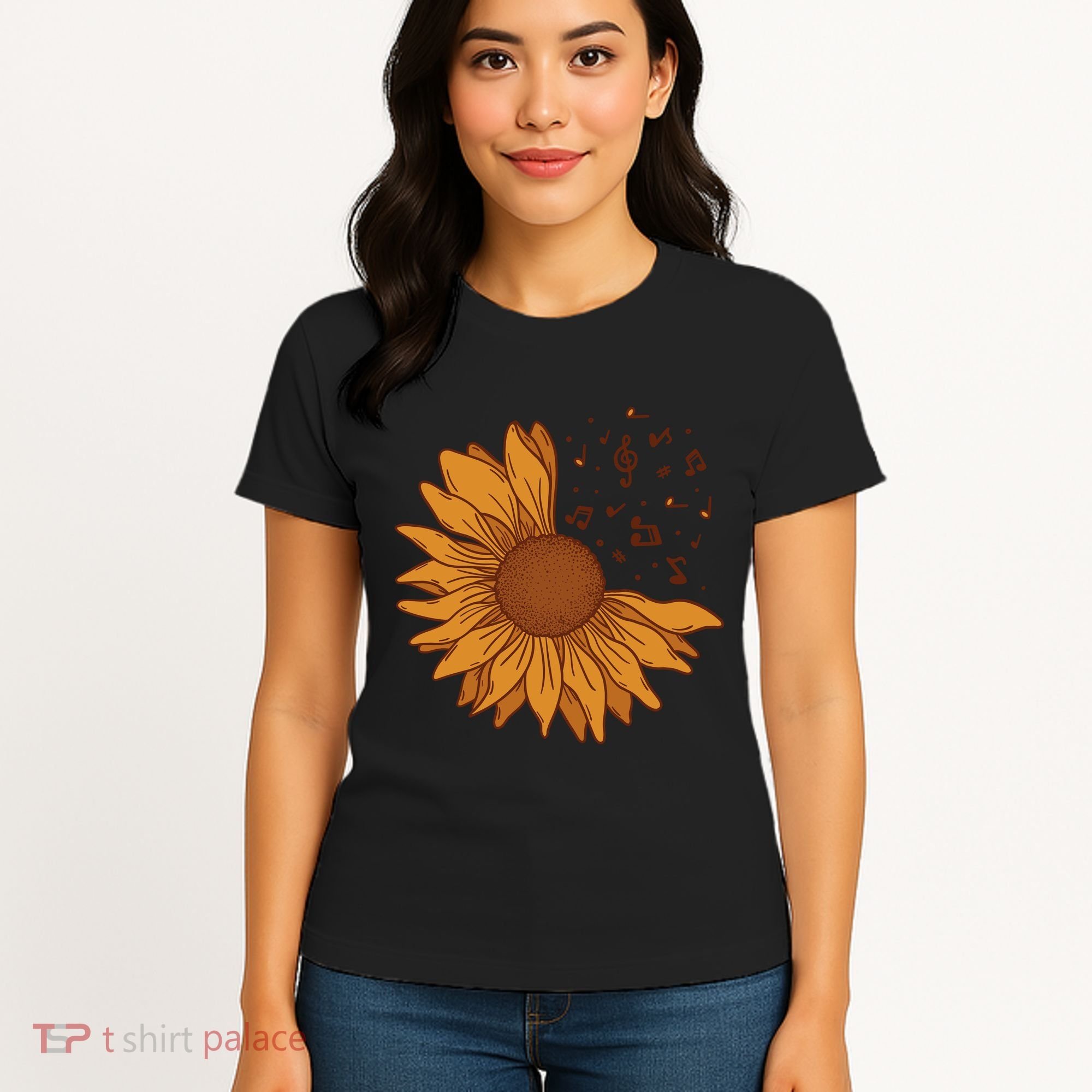 Sunflower Musical Notes Women's T-Shirt