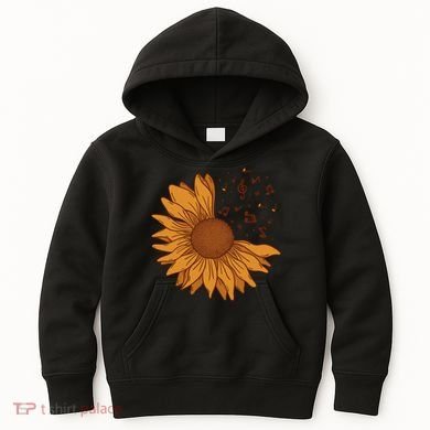 Sunflower Musical Notes Kids Hoodie