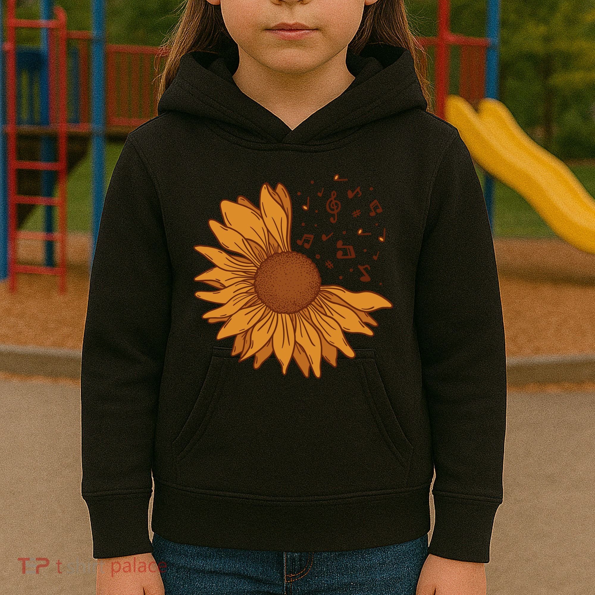 Sunflower Musical Notes Kids Hoodie