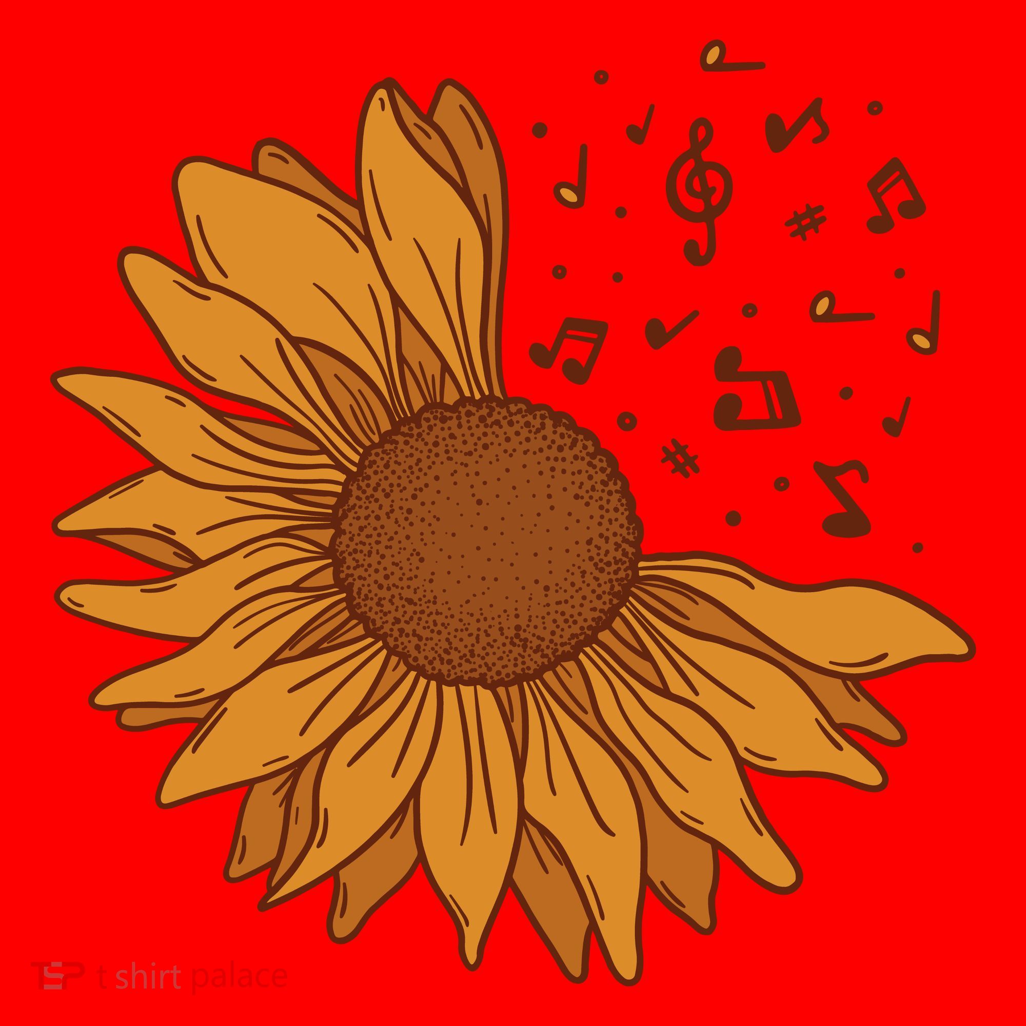 Sunflower Musical Notes Santa Hat