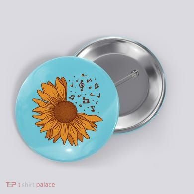 Sunflower Musical Notes Button