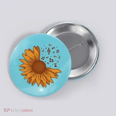 Sunflower Musical Notes Button