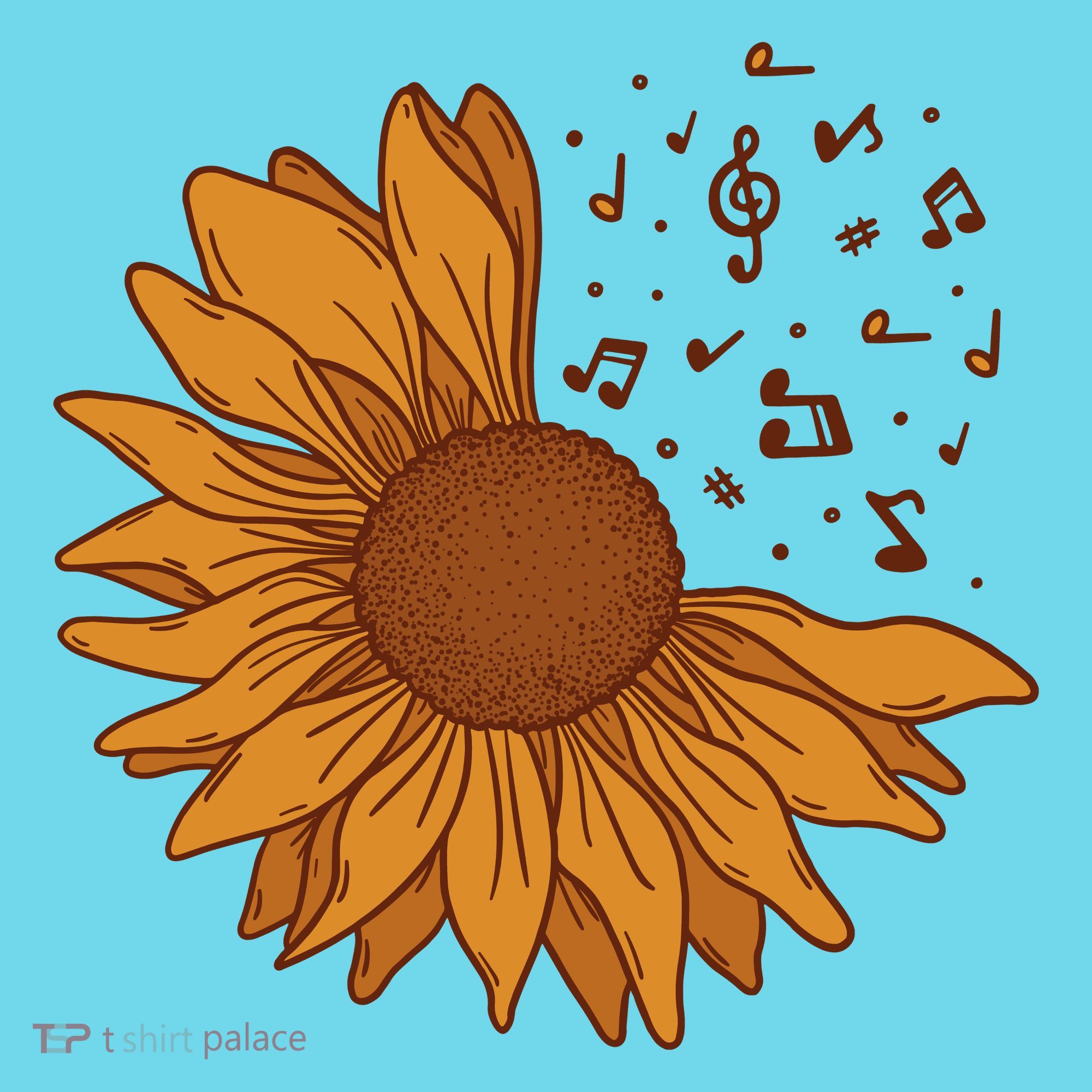 Sunflower Musical Notes Button
