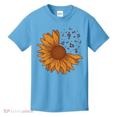 Sunflower Musical Notes Kids T-Shirt