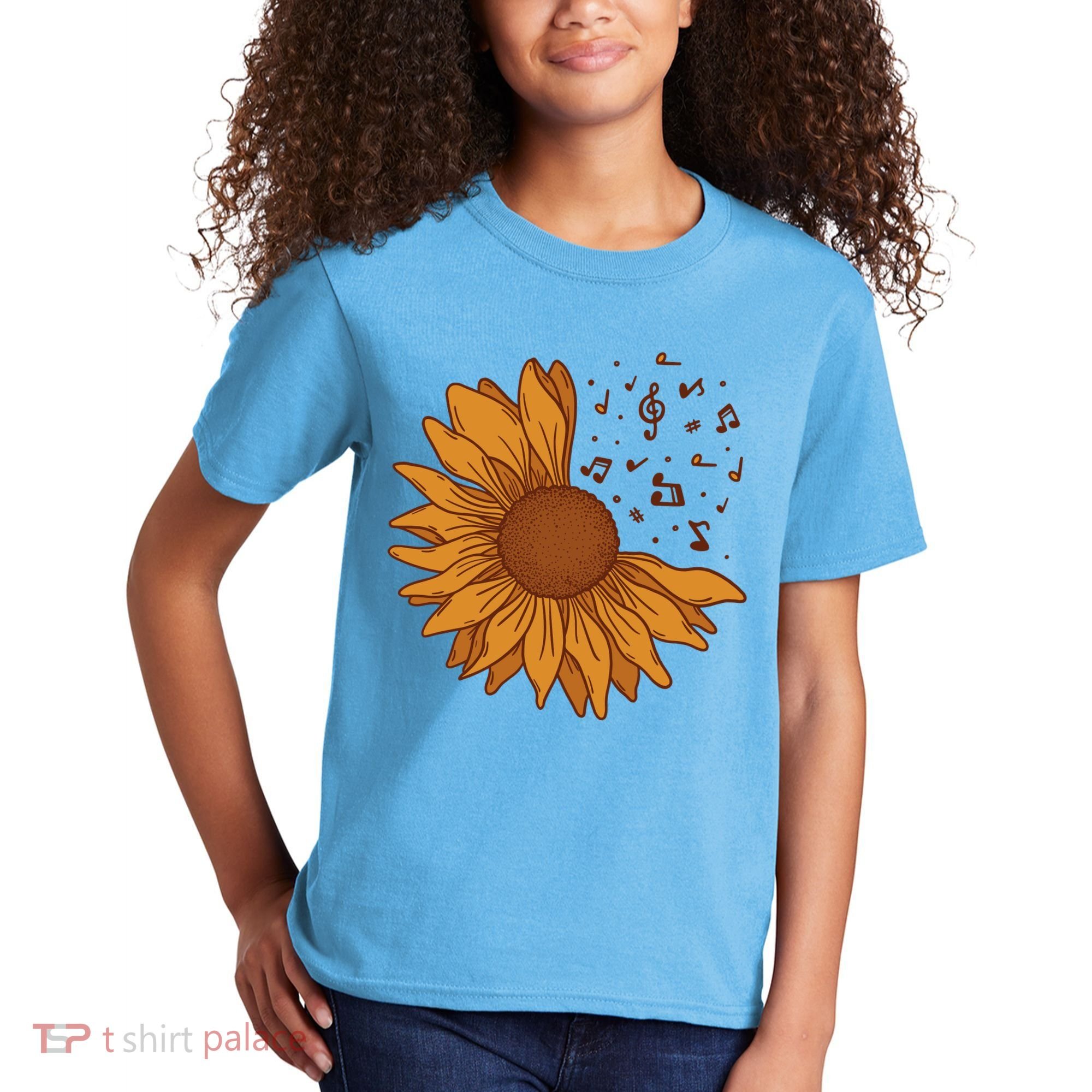 Sunflower Musical Notes Kids T-Shirt