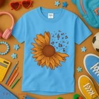 Sunflower Musical Notes Kids T-Shirt thumb 3