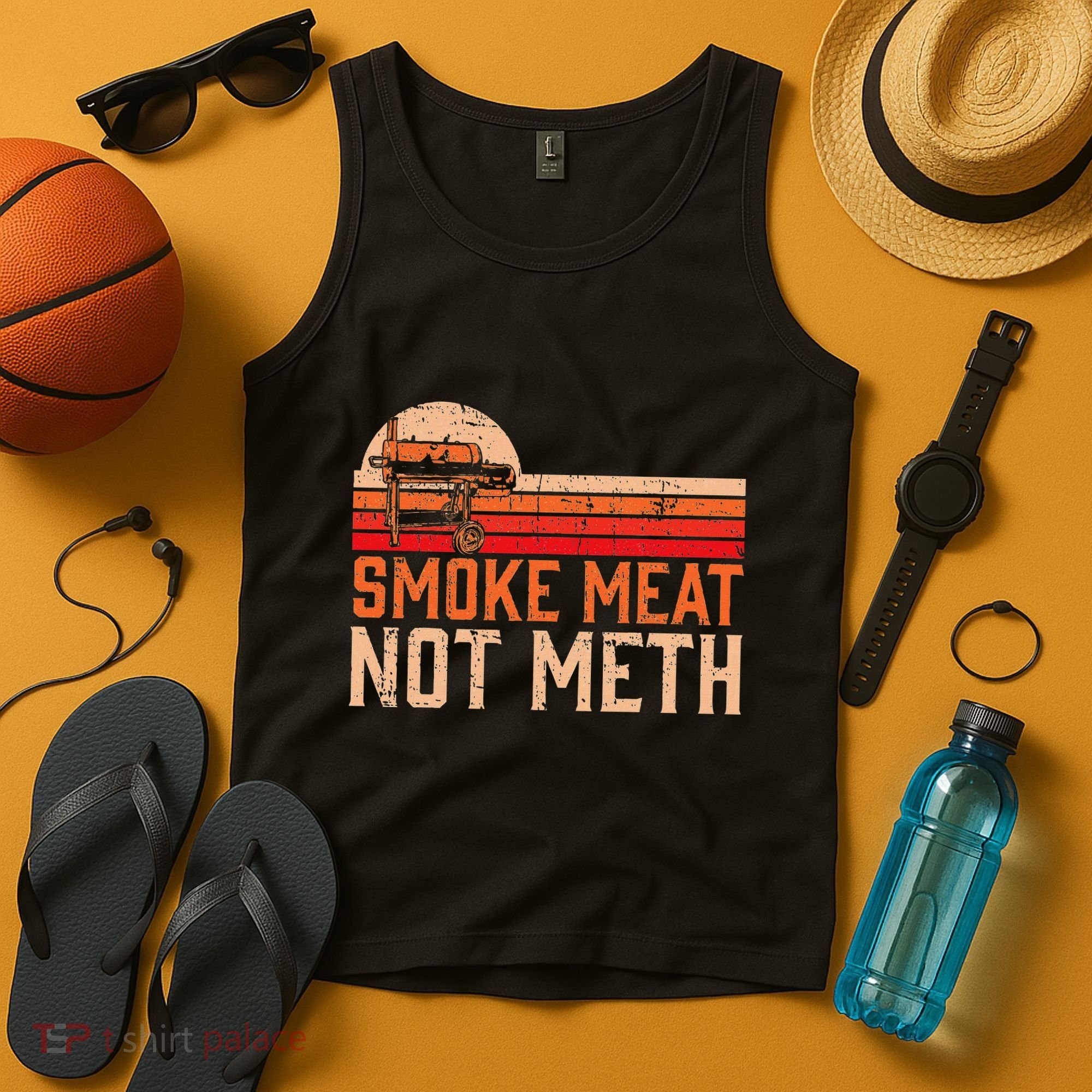Smoke Meat Not Meth Brisket Bbq Grill Tank Top