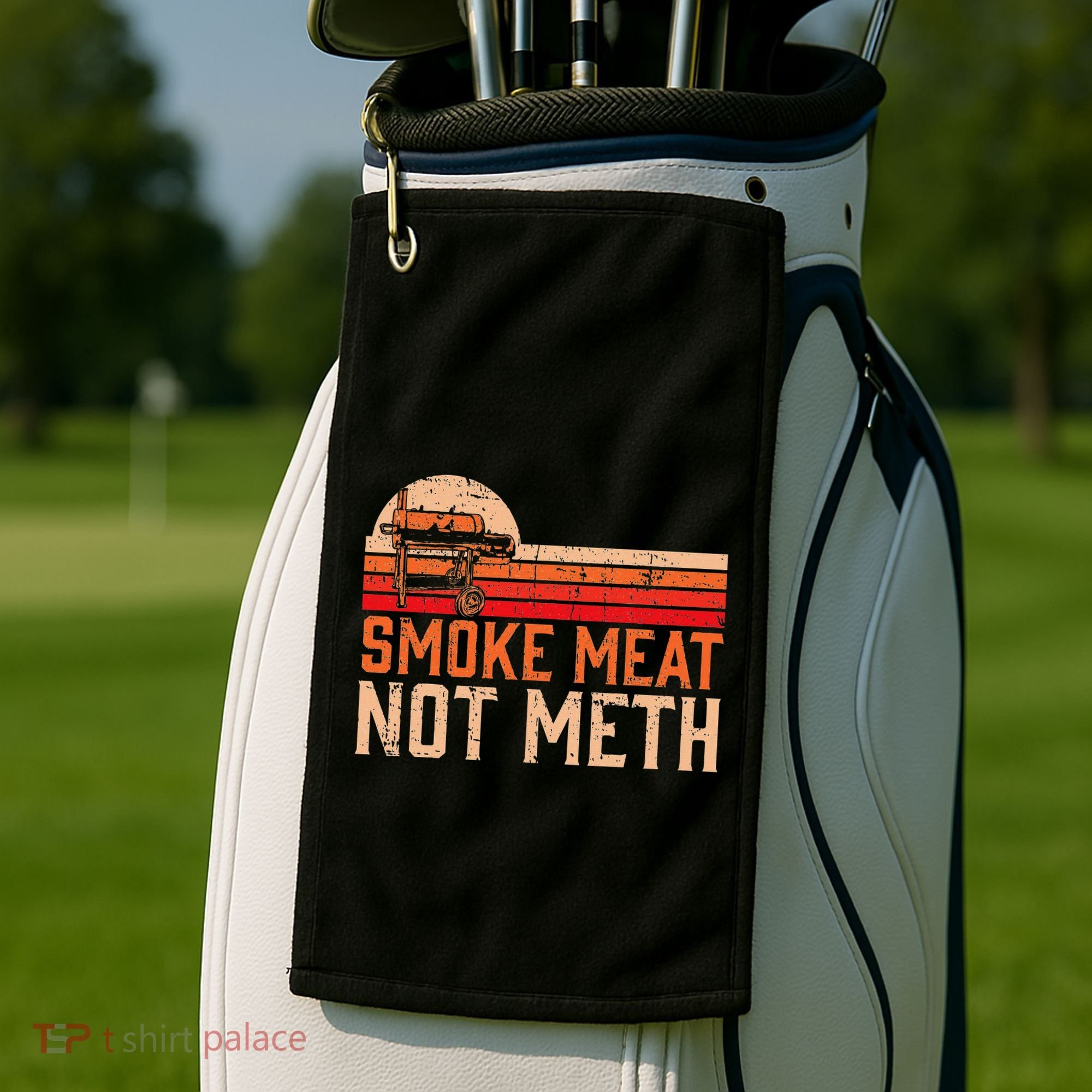 Smoke Meat Not Meth Brisket Bbq Grill Golf Towel