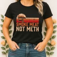Smoke Meat Not Meth Brisket Bbq Grill Women's T-Shirt thumb 2