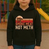 Smoke Meat Not Meth Brisket Bbq Grill Kids Hoodie thumb 3