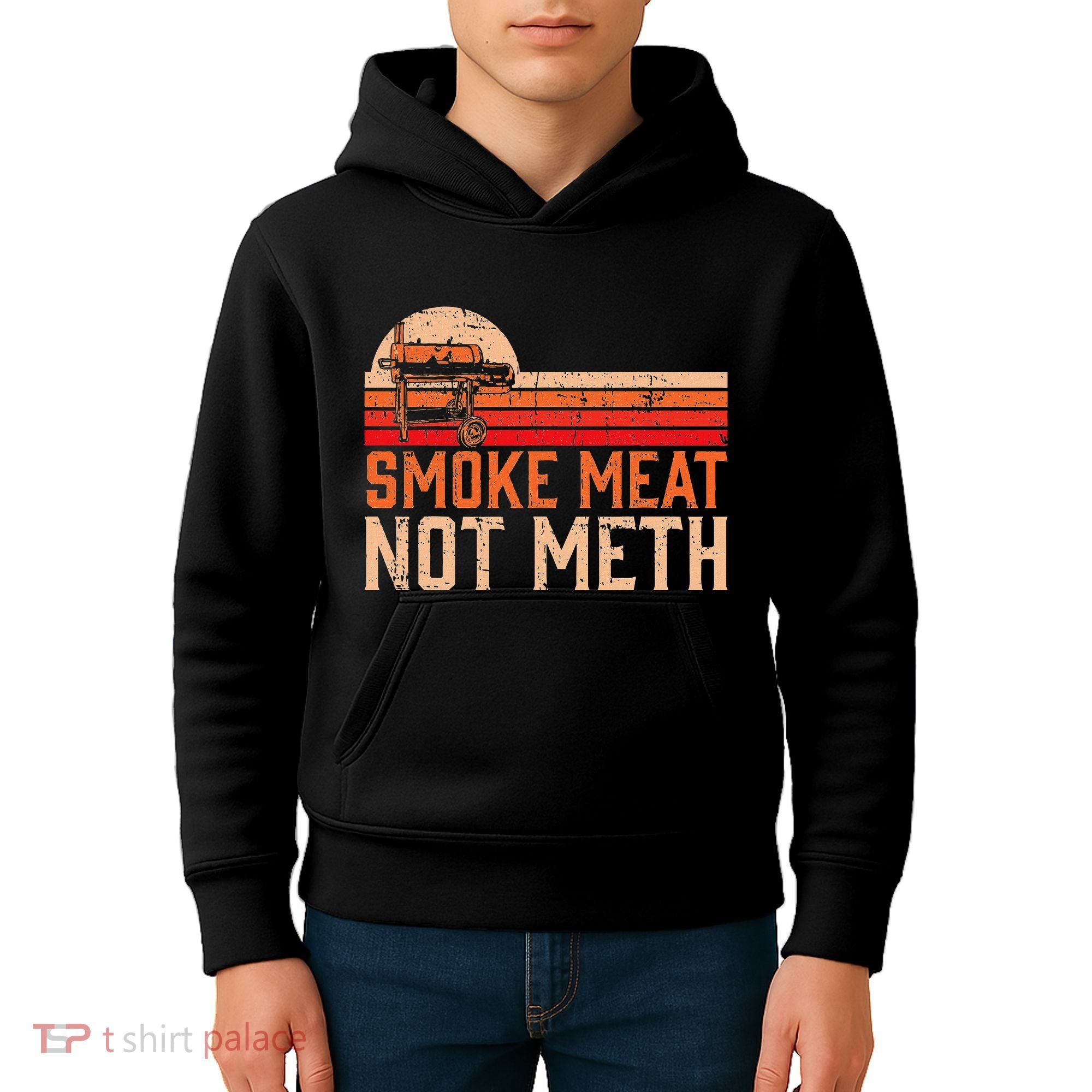 Smoke Meat Not Meth Brisket Bbq Grill Kids Hoodie