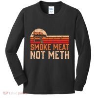 Smoke Meat Not Meth Brisket Bbq Grill Kids Long Sleeve Shirt thumb 0
