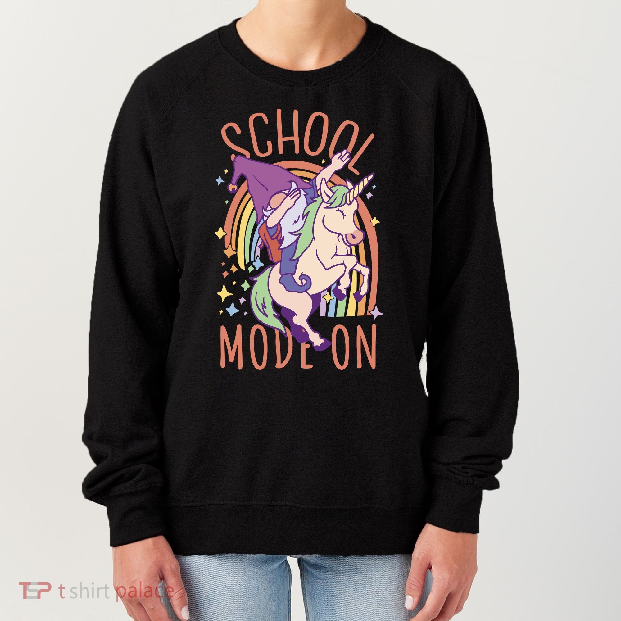 School Mode On Gnome Unicorn Rainbow Dab Women's Sweatshirt