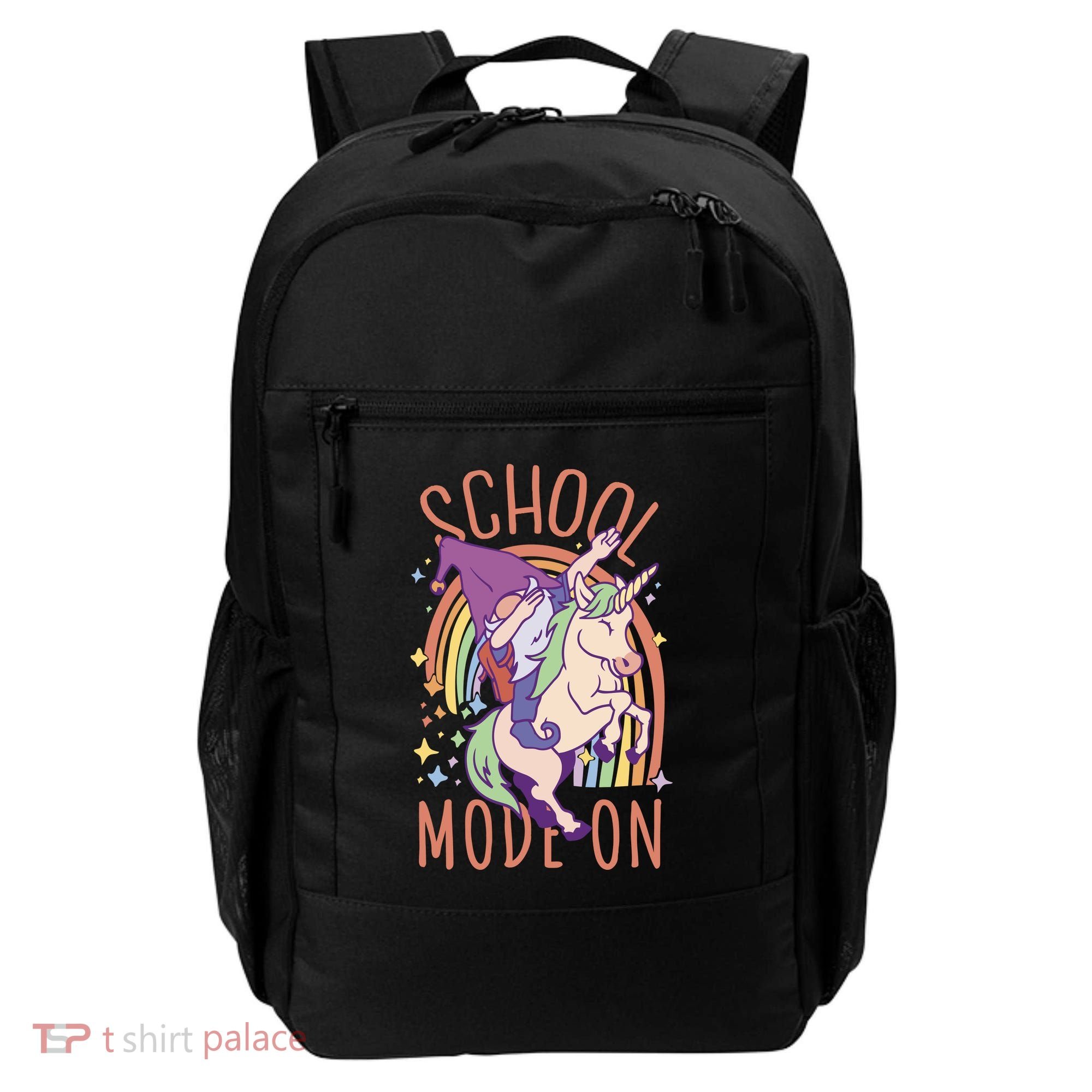 School Mode On Gnome Unicorn Rainbow Dab Backpack