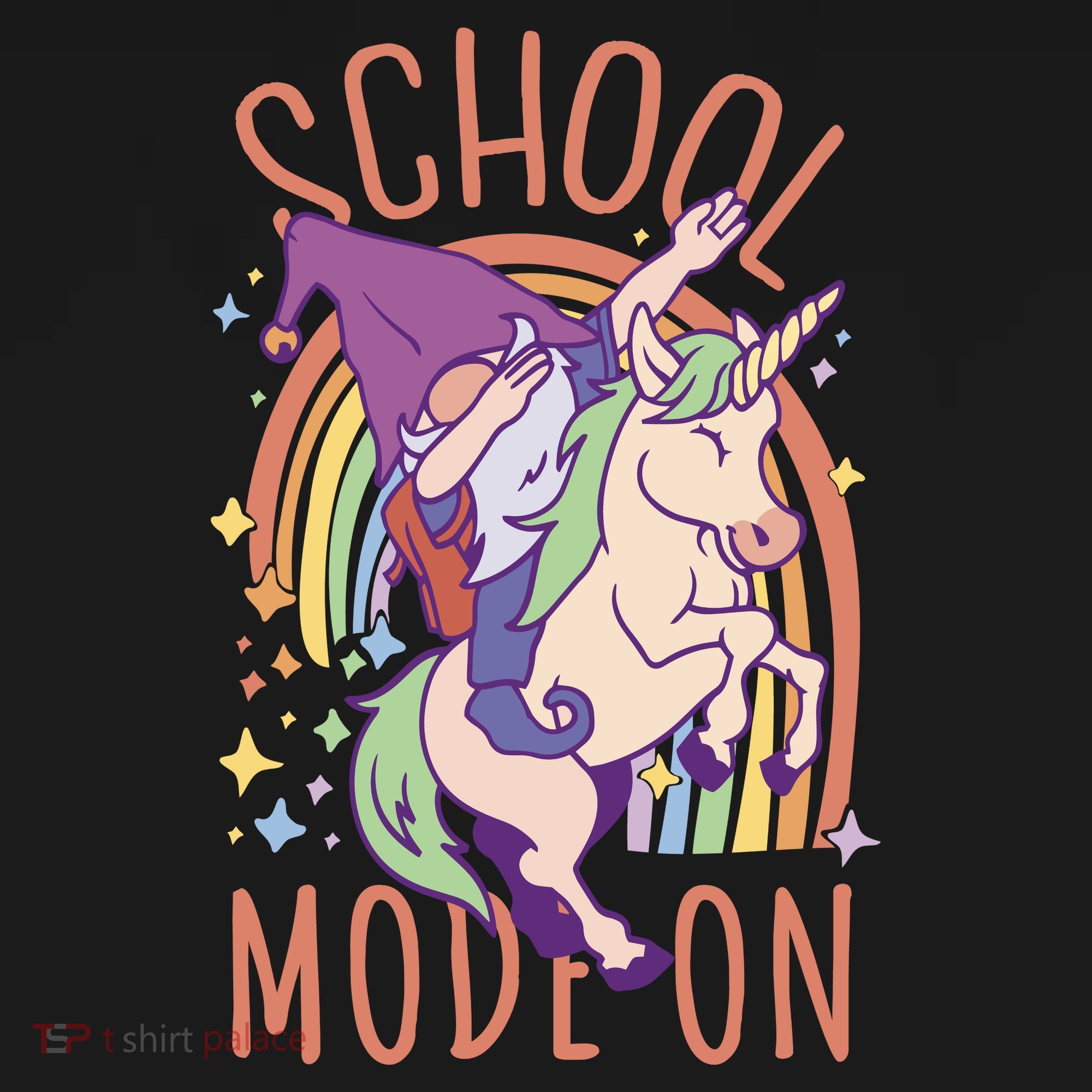 School Mode On Gnome Unicorn Rainbow Dab Backpack