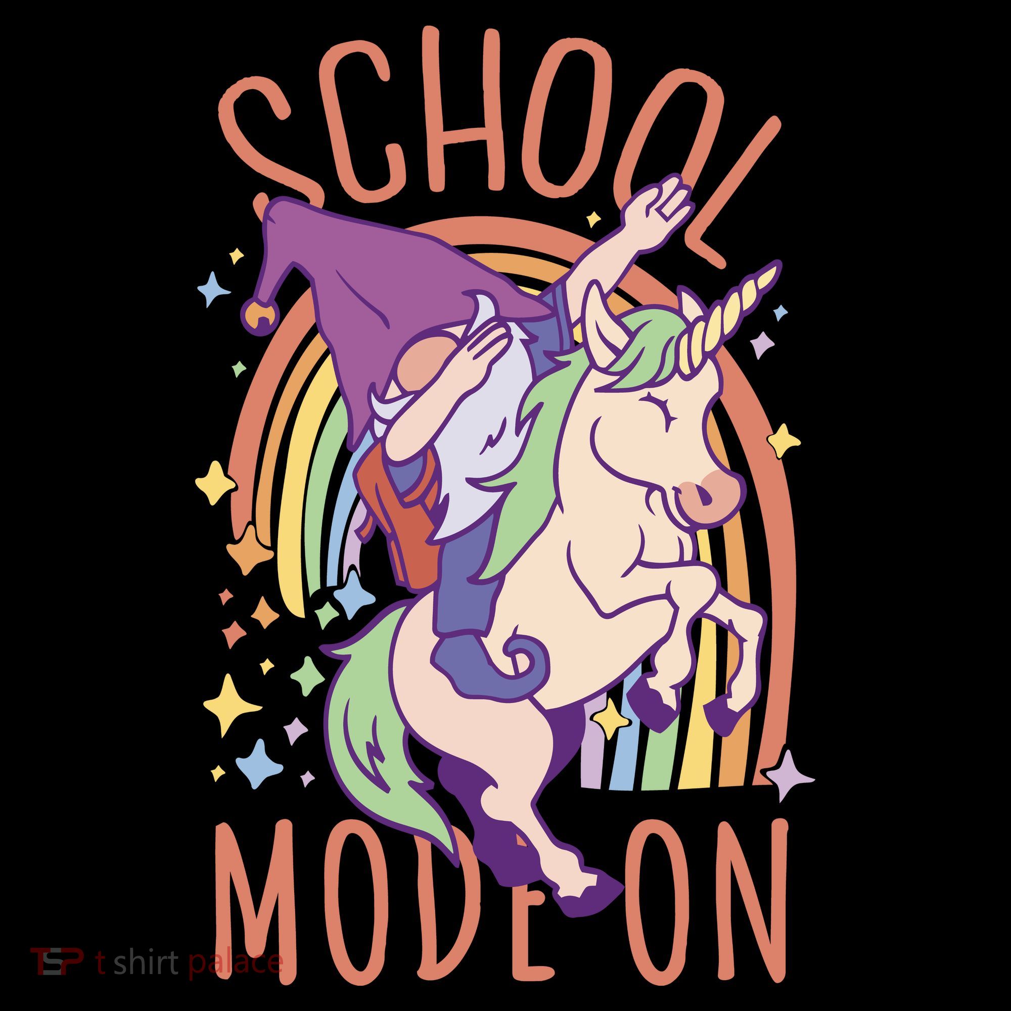 School Mode On Gnome Unicorn Rainbow Dab Coaster