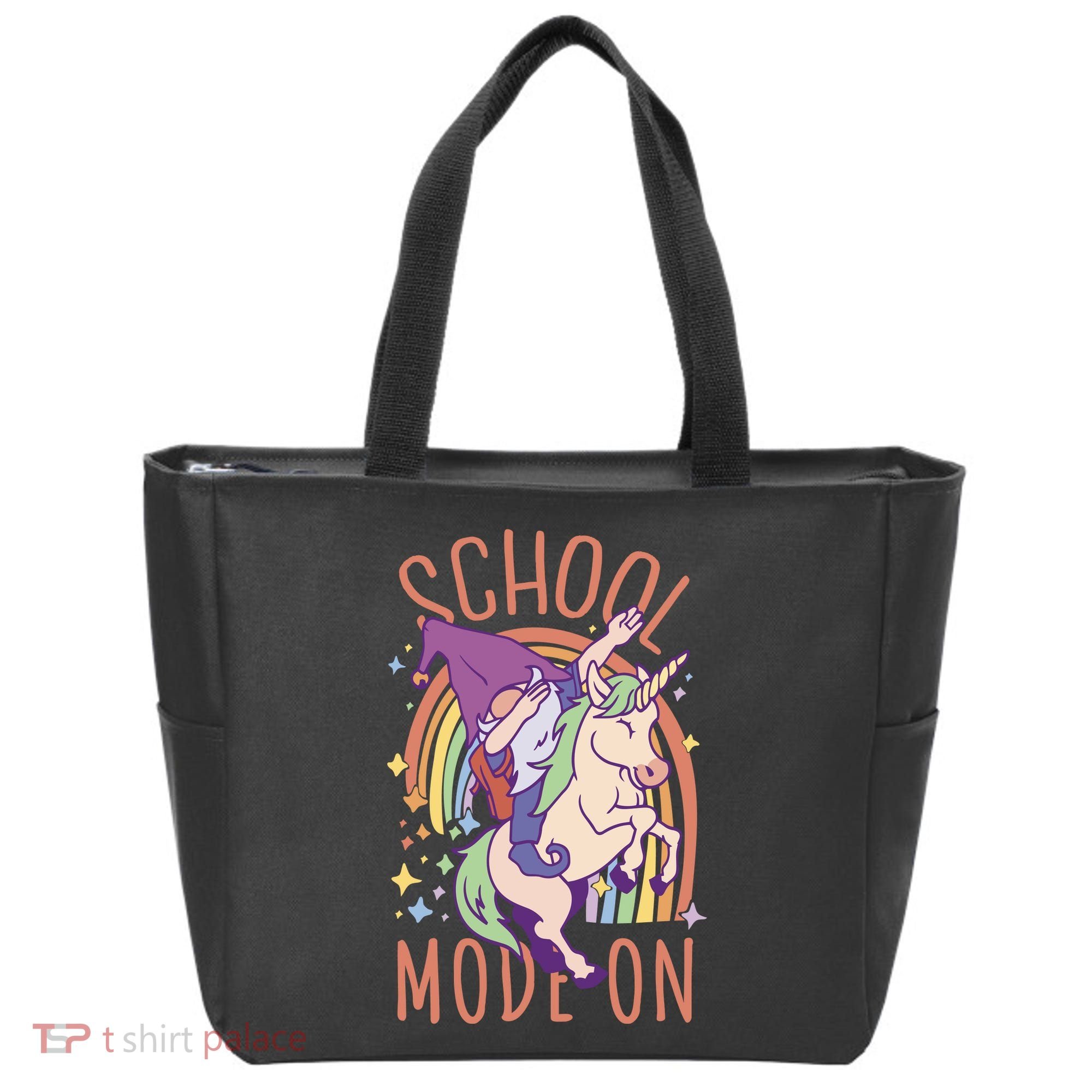 School Mode On Gnome Unicorn Rainbow Dab Tote Bag