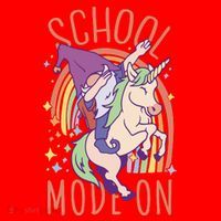 School Mode On Gnome Unicorn Rainbow Dab Santa Hat thumb 1