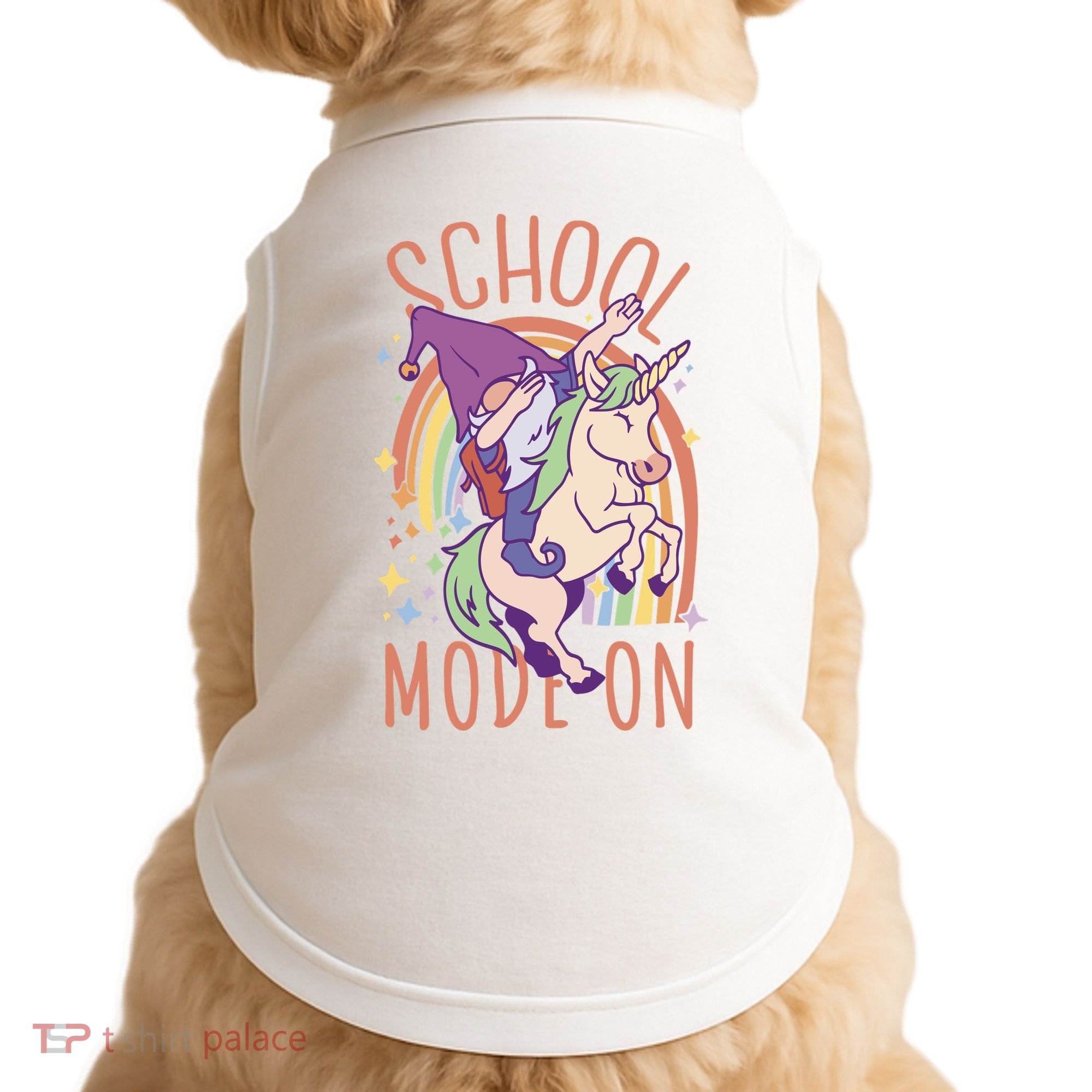 School Mode On Gnome Unicorn Rainbow Dab Doggie Tank