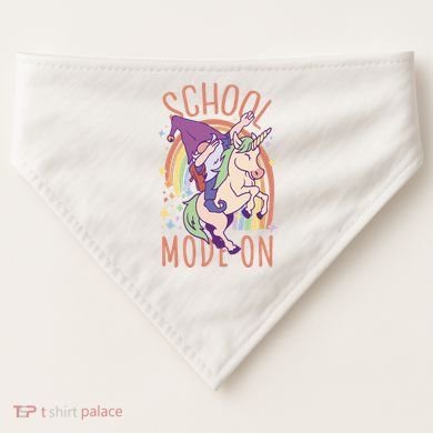 School Mode On Gnome Unicorn Rainbow Dab USA-Made Doggie Bandana