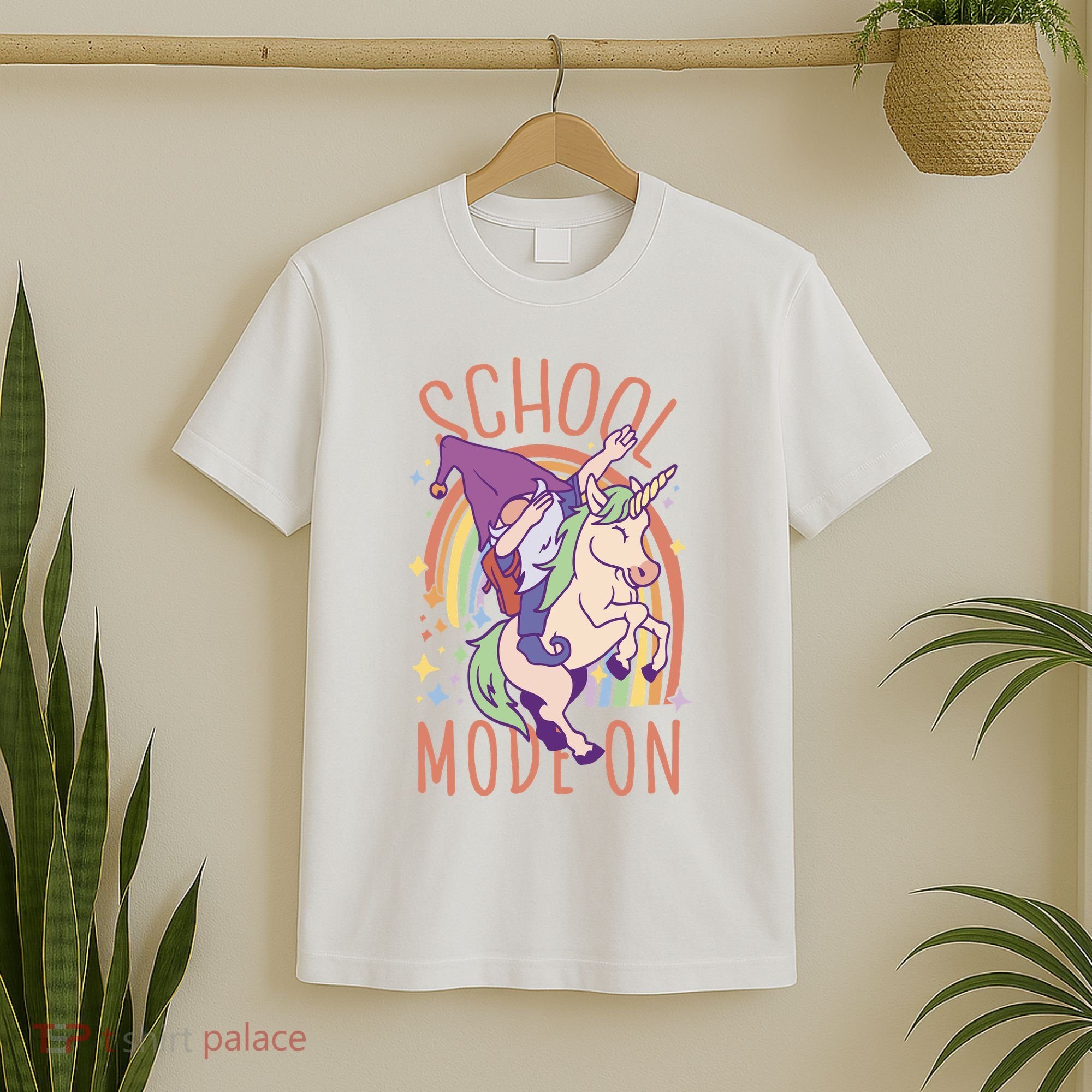 School Mode On Gnome Unicorn Rainbow Dab T-Shirt