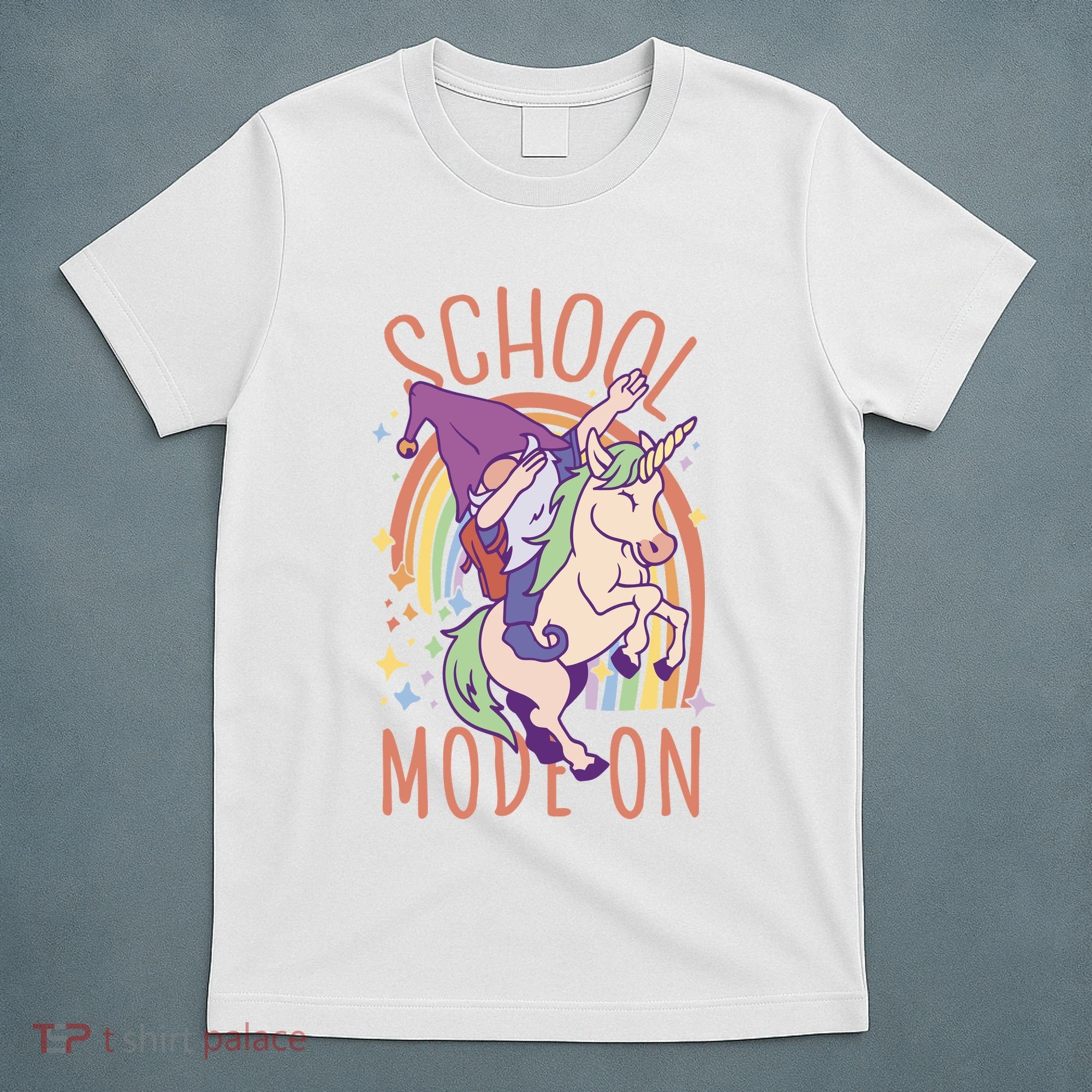 School Mode On Gnome Unicorn Rainbow Dab T-Shirt