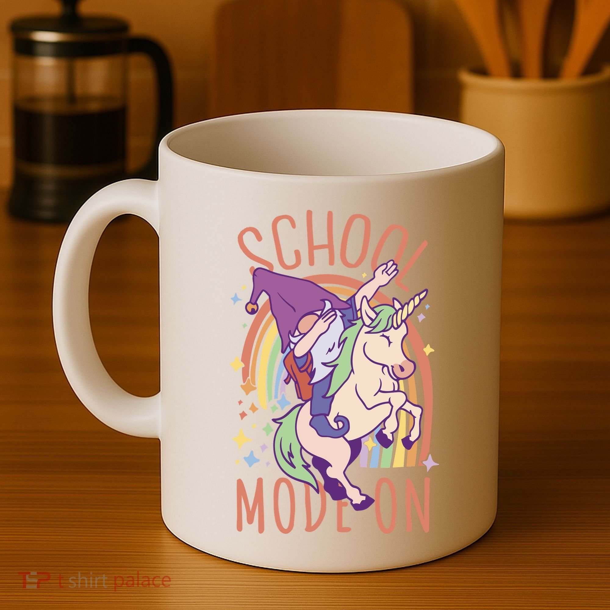 School Mode On Gnome Unicorn Rainbow Dab Coffee Mug