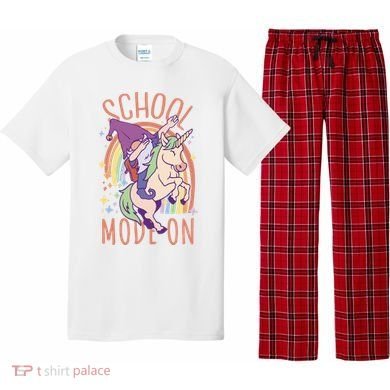 School Mode On Gnome Unicorn Rainbow Dab Pajama Set
