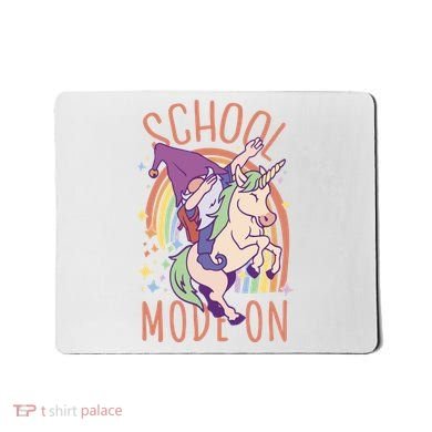 School Mode On Gnome Unicorn Rainbow Dab Mousepad